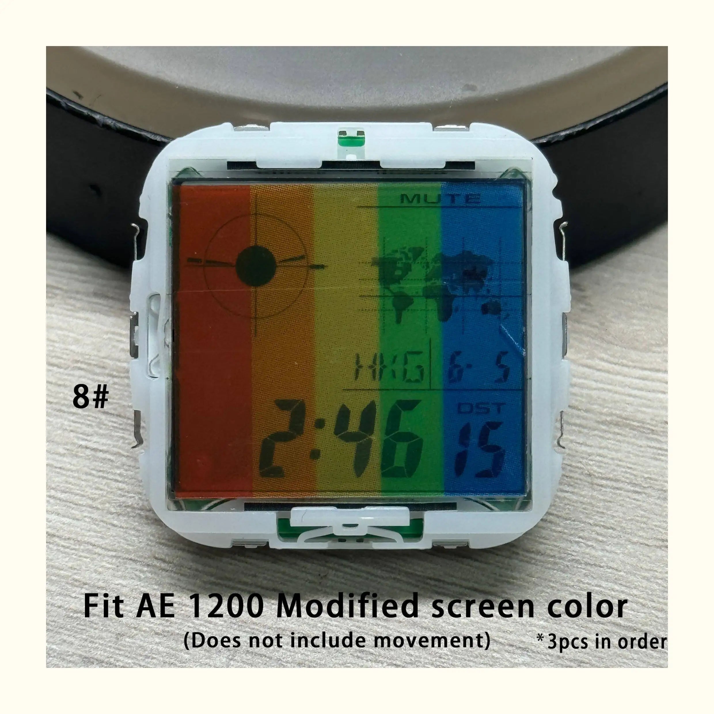 Color Display Film for Casio AE-1200 AE-1300, DIY Screen Modification Overlay Sticker, High-Quality Watch Dial Upgrade Kit