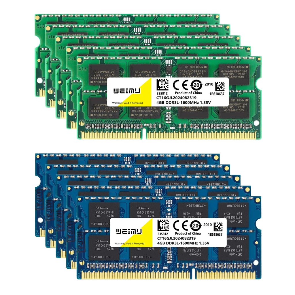 DDR3 DDR3L 4GB 8GB Laptop Memory Ram PC3 1.5V 8500 10600 12800 PC3L 1.35V 1333 1600 1866Mhz 204Pin Non-ECC Sodimm Memoria Ram