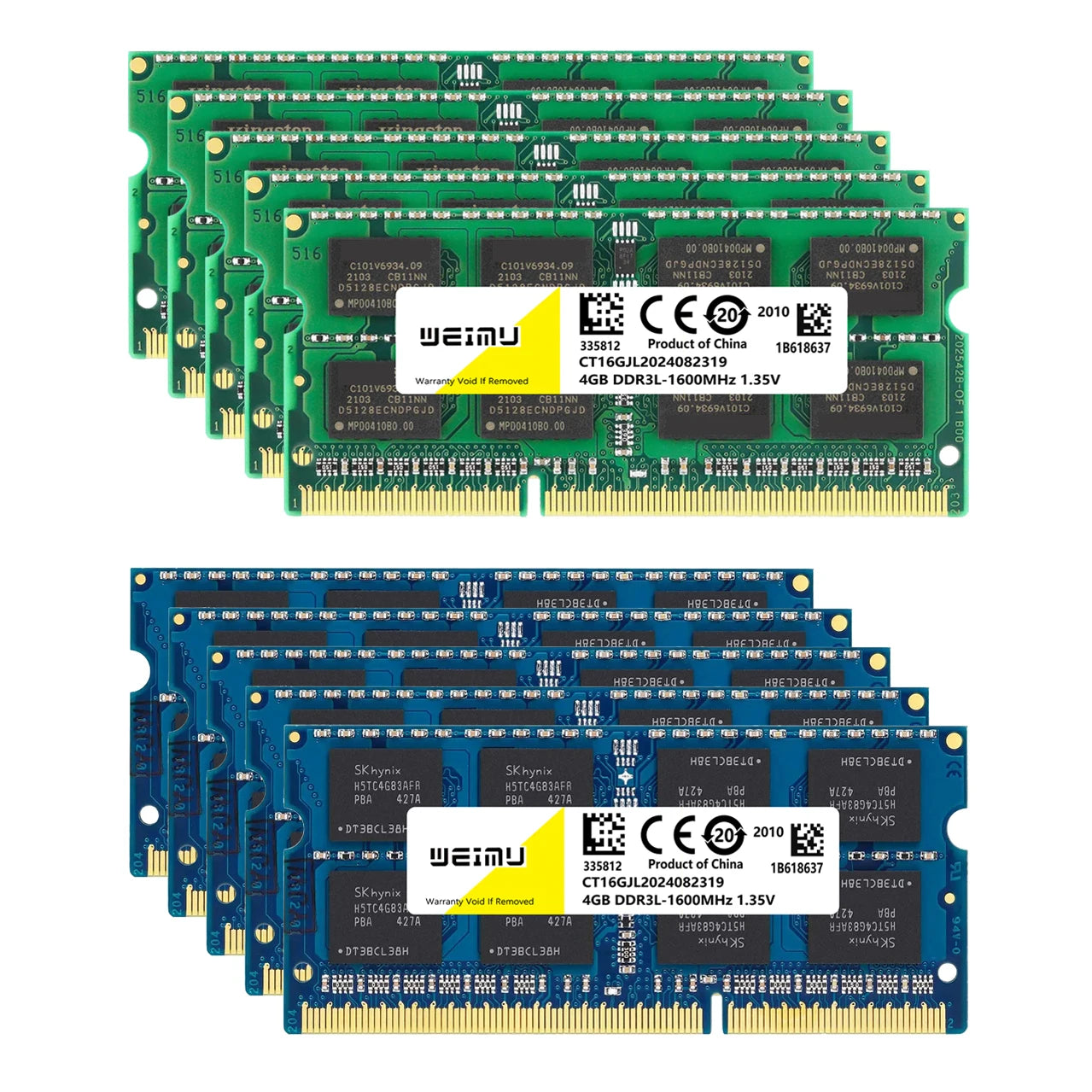 DDR3 DDR3L 4GB 8GB Laptop Memory Ram PC3 1.5V 8500 10600 12800 PC3L 1.35V 1333 1600 1866Mhz 204Pin Non-ECC Sodimm Memoria Ram
