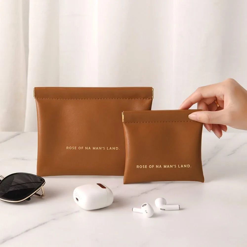 Fashion Simple Lipstick Makeup Bag Portable PU Cosmetic Organizer Pouch Travel Mini Storage Bag for Women Girls