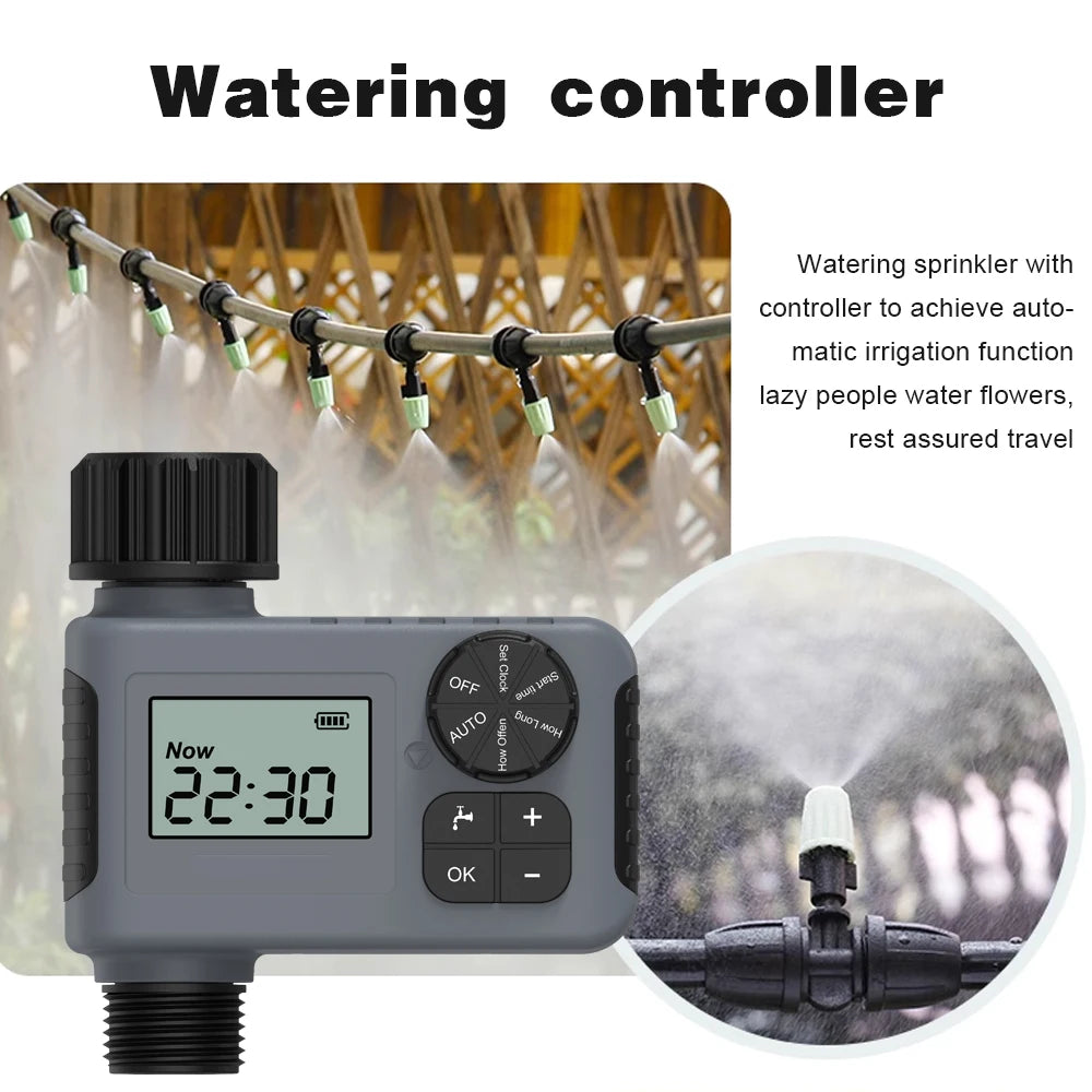 Smart Irrigation Timer Automatic Watering Timer Rain Delay Sprinkler Programmable Irrigation Controller for Outdoor Garden Lawn