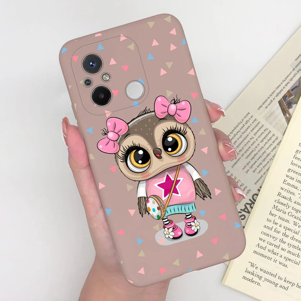 Phone Case For Redmi 12C 11A 4G Cartoon Dinosaur Soft Silicon TPU Matte Back Cover Coque For Redmi 12 C 11 A 4G Funda Capa Shell