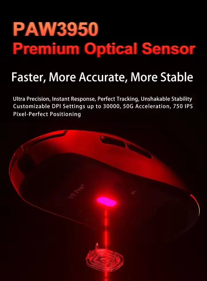 AULA V9 Ultra Wireless Mouse Tri Mode Wireless 8K Paw3950 Esports Gaming Lightweight Low Latency Mouse Custom for PC Accessories