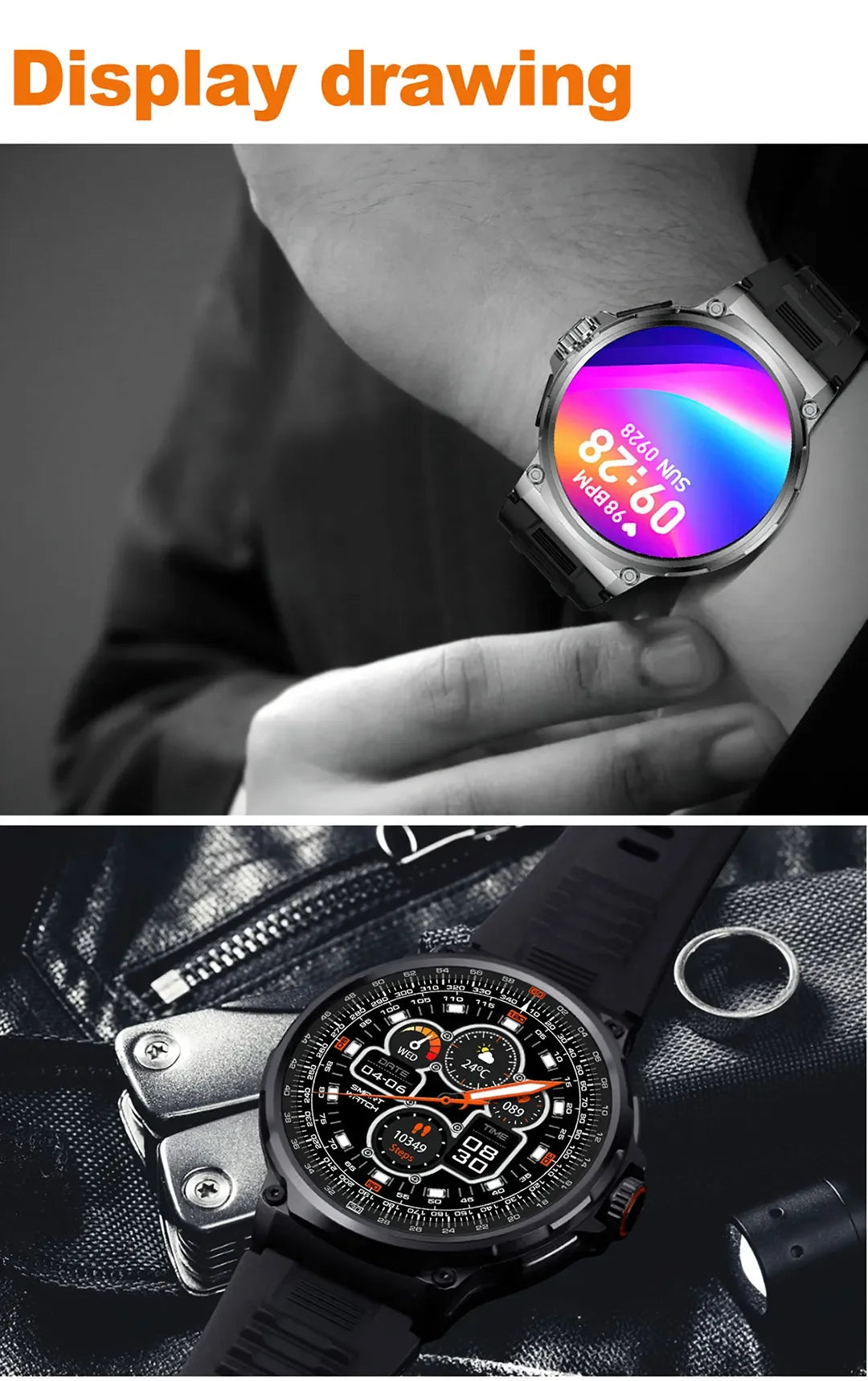 New 710mAh Bluetooth Call Smart Watch Men Sports Fitness Watches  1.85"HD Heart Monitor Waterproof Smartwatch For Android IOS