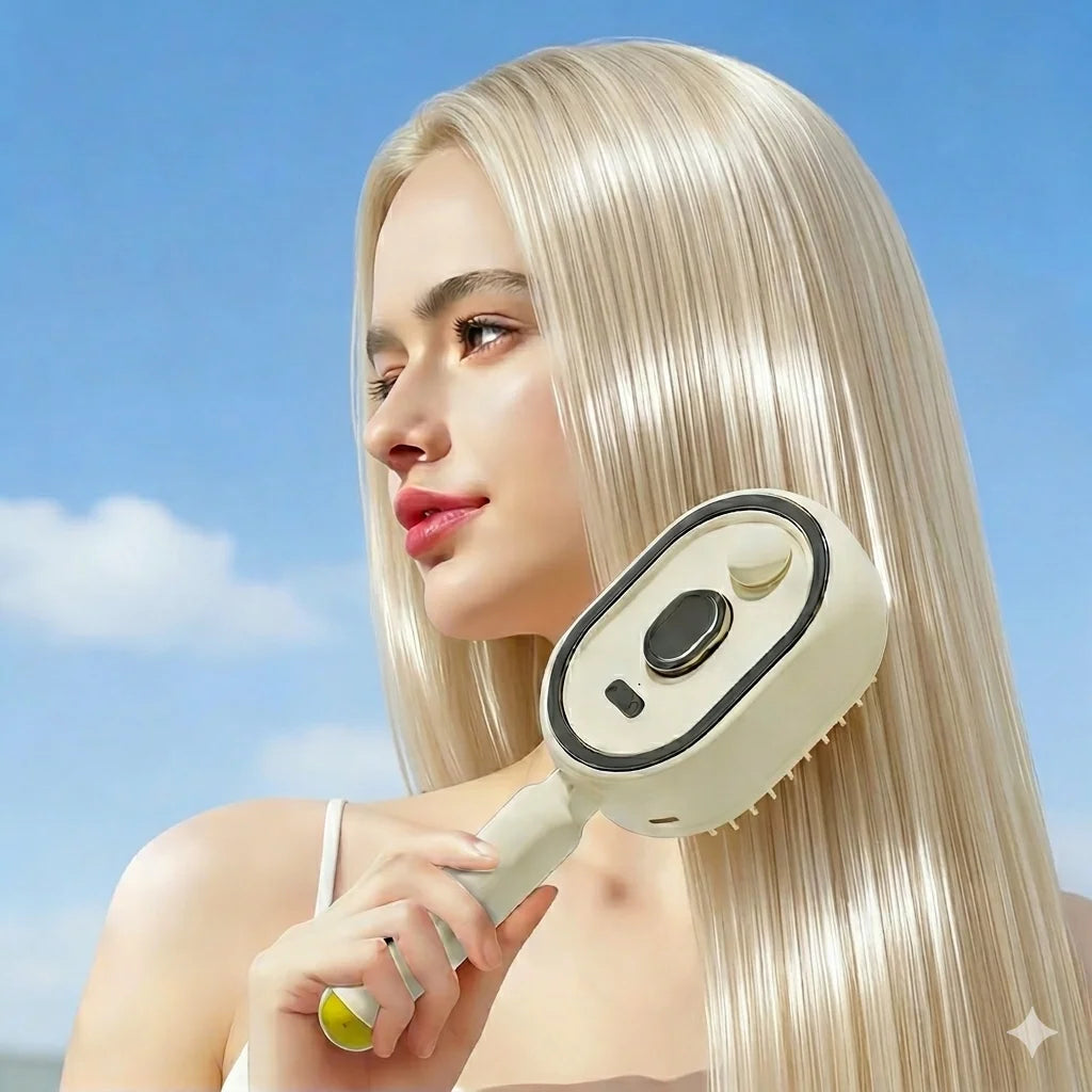 Electric Spray & Massage Hair Brush, Electric Steaming Massage Hair Care Brush, for Hair for Reduce Frizz, Nourishes Hairs
