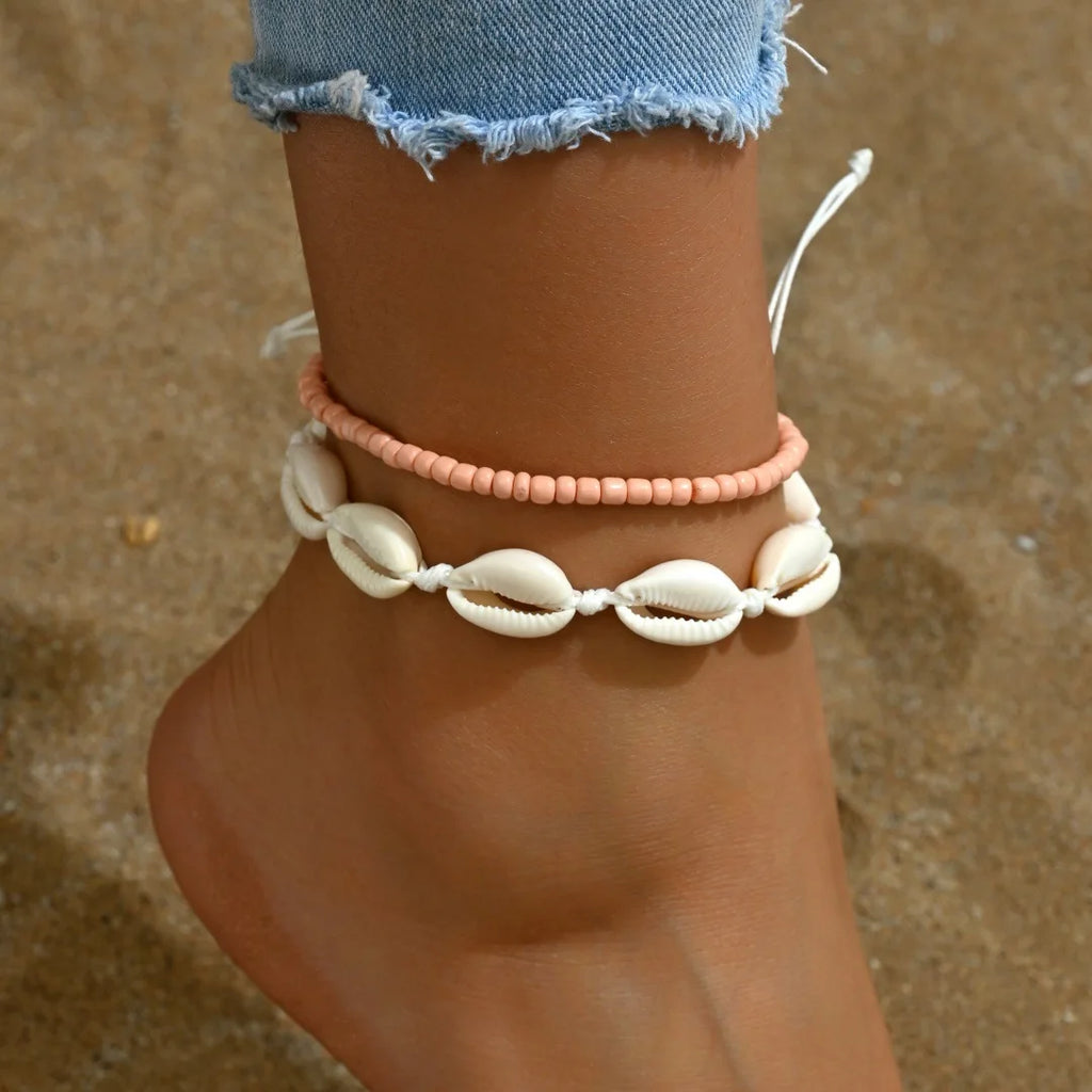 Best Sellers! Summer beach vacation handmade woven shell foot decoration