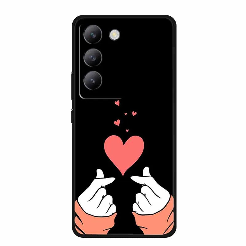 For vivo V40 SE Case Luxury TPU Soft Silicone Phone Back Cover for vivo V40 SE 5G Protective Shockproof Flowers Girl Cute Coque
