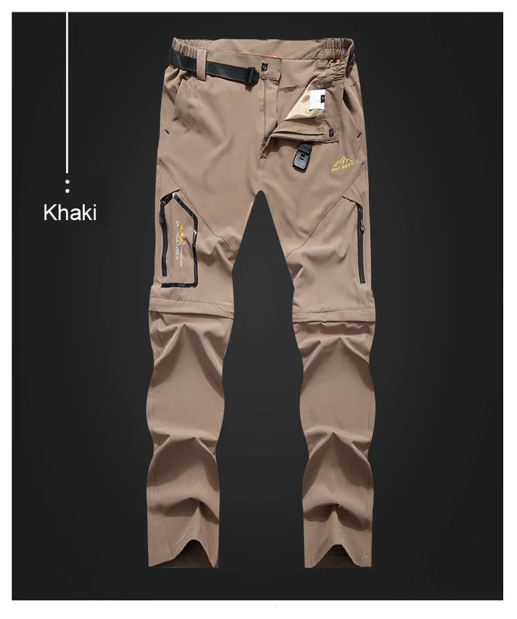 Spring Hiking Pants Men Waterproof Can be converted into shorts Fishing Wear Climbing Clothes Quick Dry Anti-UV Trousers