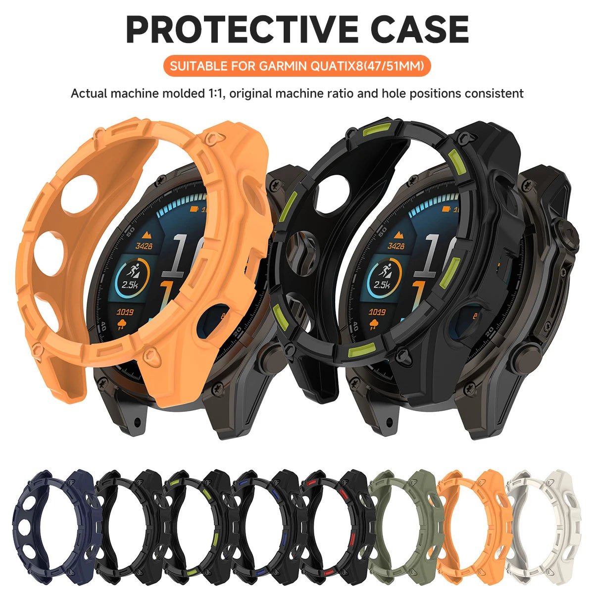 TPU Protective Cover for Garmin Quatix 8 51mm 47mm AMOLED Soft Silicone Bumper Case Accessories for Fenix8 47 51 Solar Protector