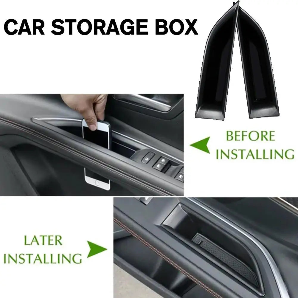 Car Door Handle Armrest Storage Box Case Holder Container Tray Apply For Peugeot 3008 5008 GT 2016-2023