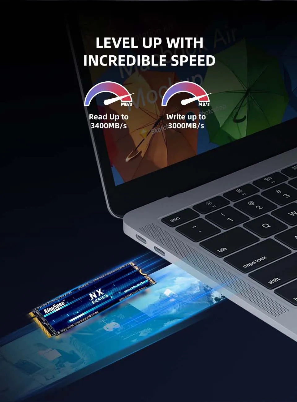 KingSpec M2 NVME SSD 128GB 256GB 512GB 1TB 2TB Ssd Speed 3400MB/s M.2 PCIe 3.0 Disk Solid State Drives NVME for Notebook Desktop