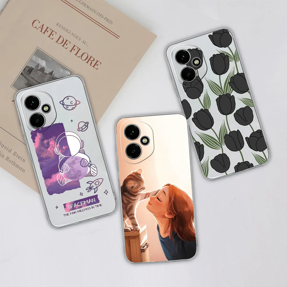 For Honor 400 Pro 5G Case Cute Astronaut Transparent TPU Soft Silicone Phone Back Cover For Honor 400Pro High Quality Funda Capa