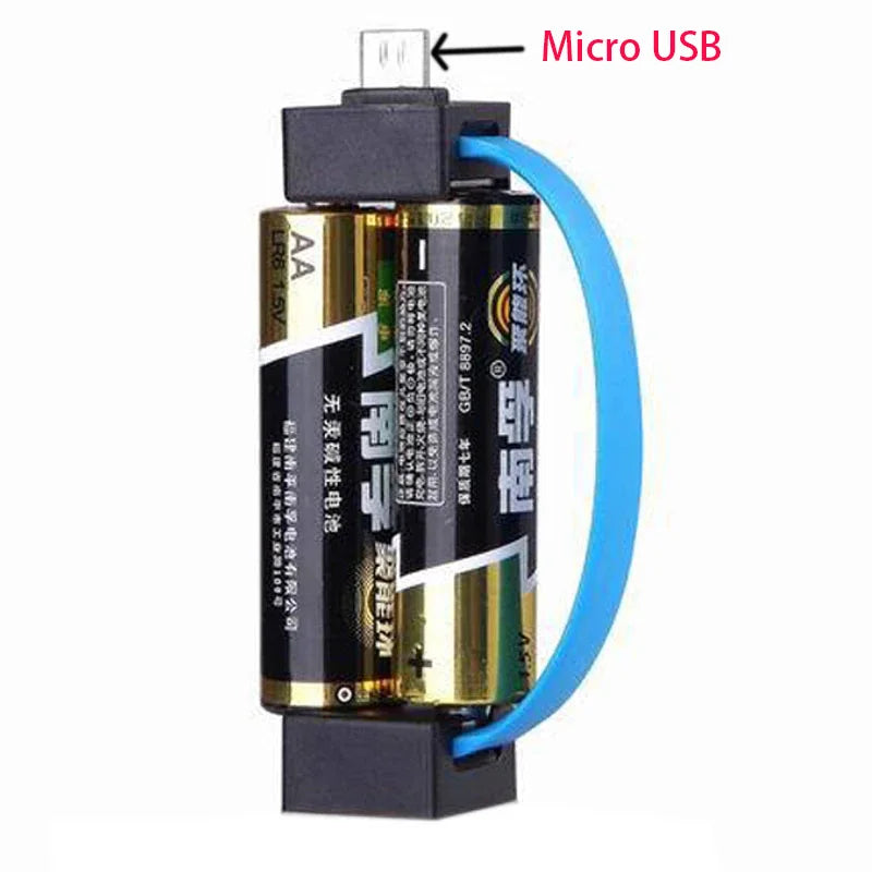 Mobile Phone Emergency Charger Powered By 2pcs Normal AA Batteries Portable Phone Power Bank With Micro USBType-C Connectors
