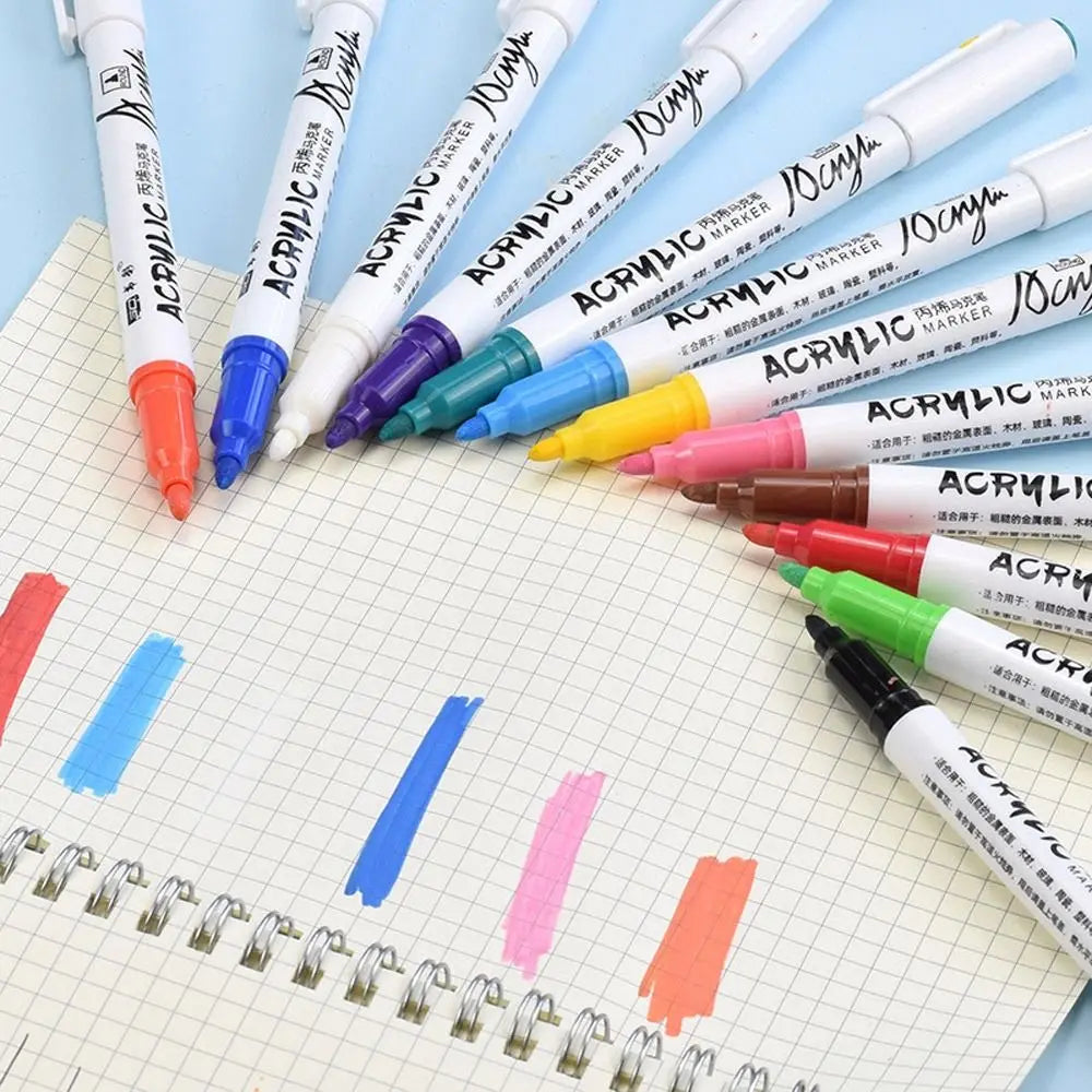 12Pcs/Set Golf Club Color Changing Pen Acrylic Ink Pen With Strong Sunscreen Waterproof Covering Power Golf Accesoires Golf Pen