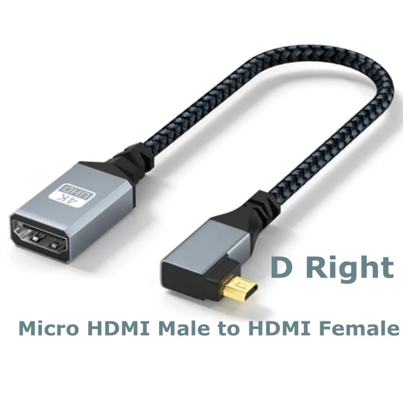 4K60Hz HDMI-Compatible Male To Female Extension Cable Micro/Mini HDMI-Compatible adapter Extender Wire Cord left/right/up/down