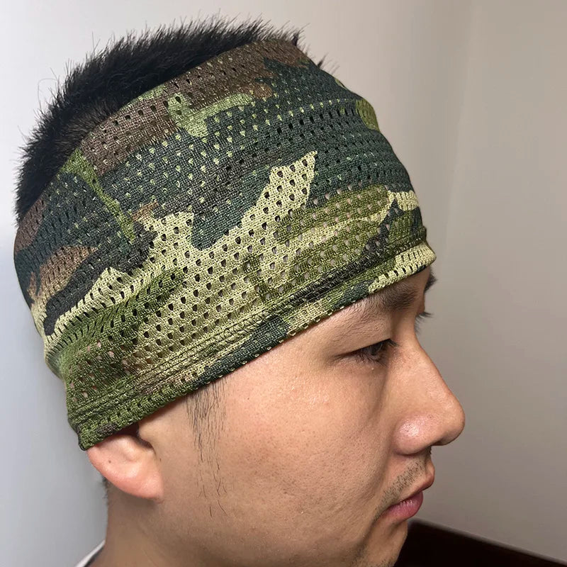 Outdoor Cycling Hiking Camping Sunscreen Breathable Faceshield with Large Mesh Windproof Neckerchief Camo Mask Neck Gaiter Cover