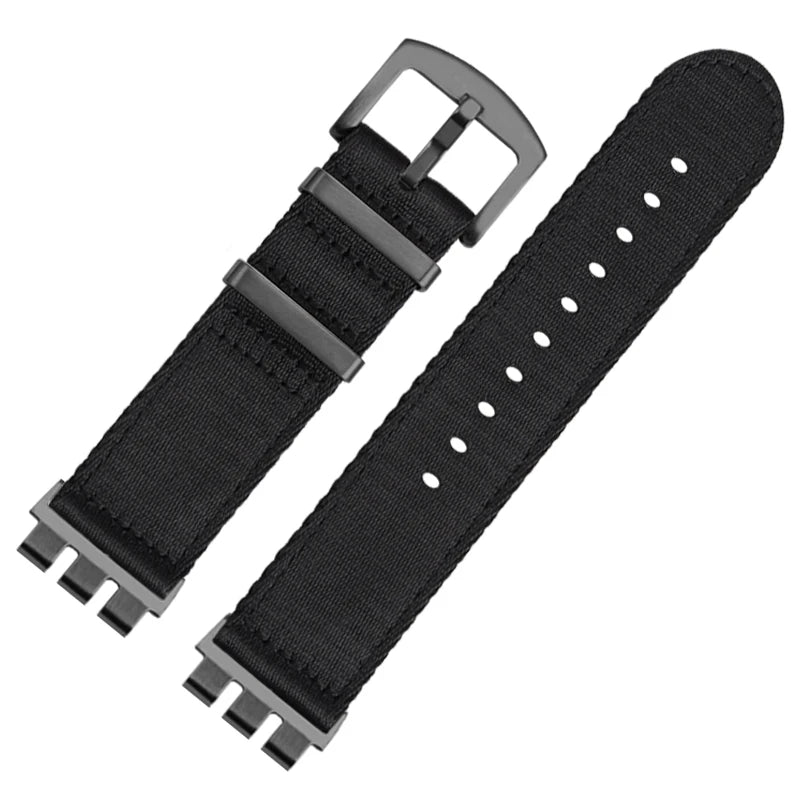 17mm 19mm 21mm Nylon WatchBand For SWATCH YVS420 YVS454 YVS451 YVS400 YVB404 Watch Strap Soft Canvas Watch Chain Men Women