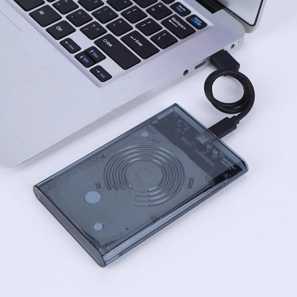 2.5 inch HDD Case SATA To USB3.1  External Hard Drive Case 5 Gbps  SSD Box USB3.0 To Type-C Transparent Black Hard Disk Box