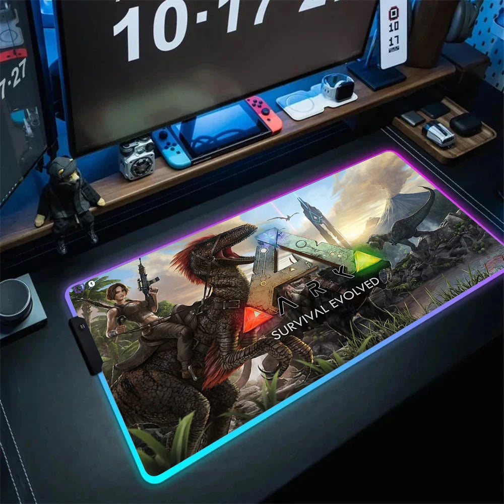 ARK Survival Evolved RGB Mouse Pad Game Mousepad Gaming Table Carpet Gamer Computer Desk Mat Rubber No-slip Dinosaur Mouse Mat