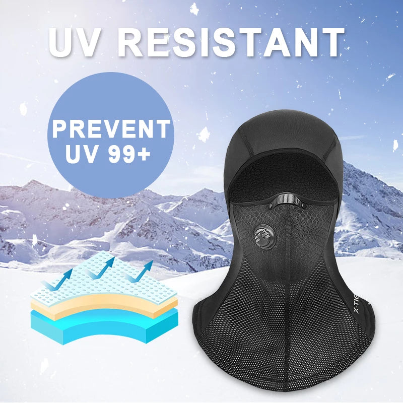 X-TIGER Winter Cycling Mask Thermal Fleece Windproof Cycling Face Mask Keep Warm Balaclava Skiing Mask Headwear