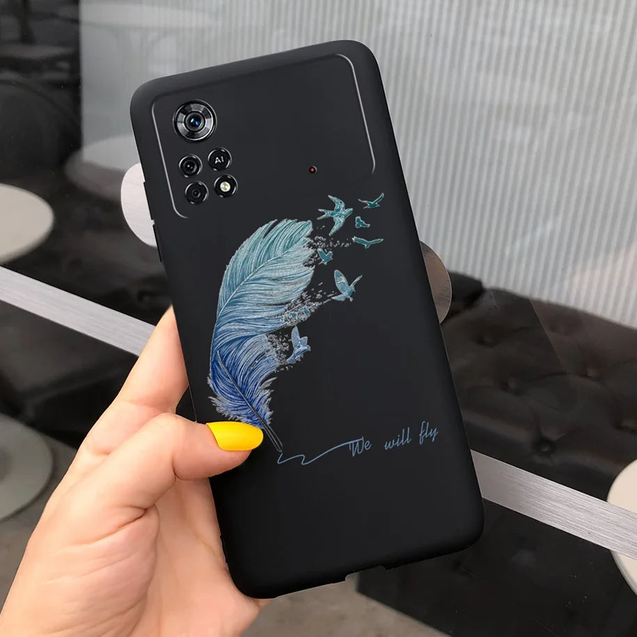 Cute Love Heart Phone Case For Xiaomi Poco X4 Pro 5G Cover Soft Silicone Matte Funda For Xiaomi Poco X4 M4 Pro 4G 5G Bumper 2022