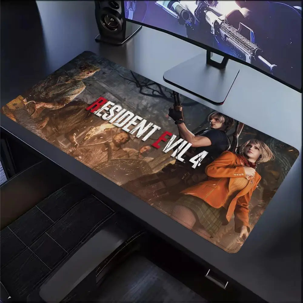 Xxl Mouse Pad Gamer R-Resident Evil 4 Pc Cabinet Game Keyboard Desk Mat Computer Gaming Accessories Leon S. Kennedy Big Mousepad