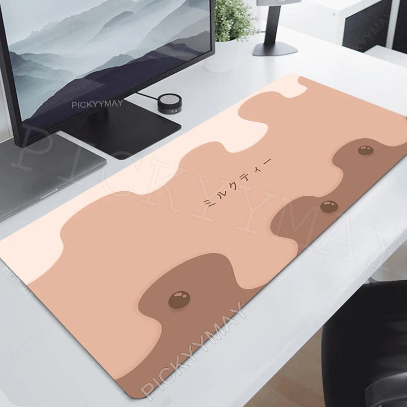 Strawberry Milktea Mousepads Cute Table Mats Gamer Mousepad Large Mouse Mat Desk Pads Keyboard Mats Gaming Mouse Pad Pink