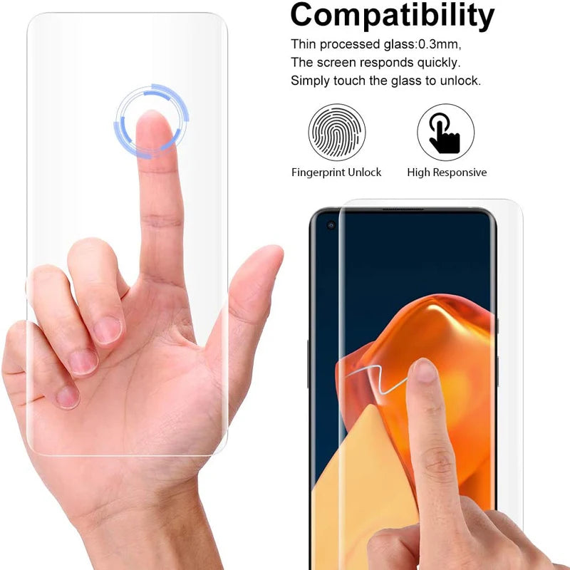 3D Curved Full Glue Tempered Glass For OPPO Reno 3 4 5 6 Pro 5G Screen Protector For OPPO Reno 6 9 10 Pro+ UV Glass