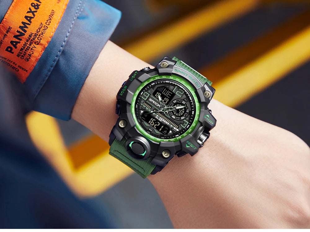 SANDA 3133 Digital Watch Men Military Sport Stopwatch Quartz Wristwatch Top Brand Luxury LED Waterproof Male Electronic Clock
