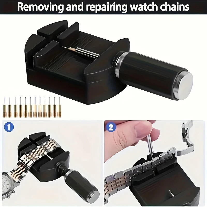 11pcs Watch Link Removal Tool Kit, Watch Band Tool Strap Chain Pin Remover Repair Tool Kit For Watch Band Strap Adjustment, Watc