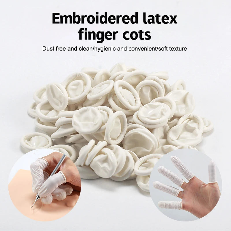 20/100/200Pcs/bag Disposable Latex Rubber Finger Cots Fingertips Protector Finger Covers Nail Practice Hand Protector Cots