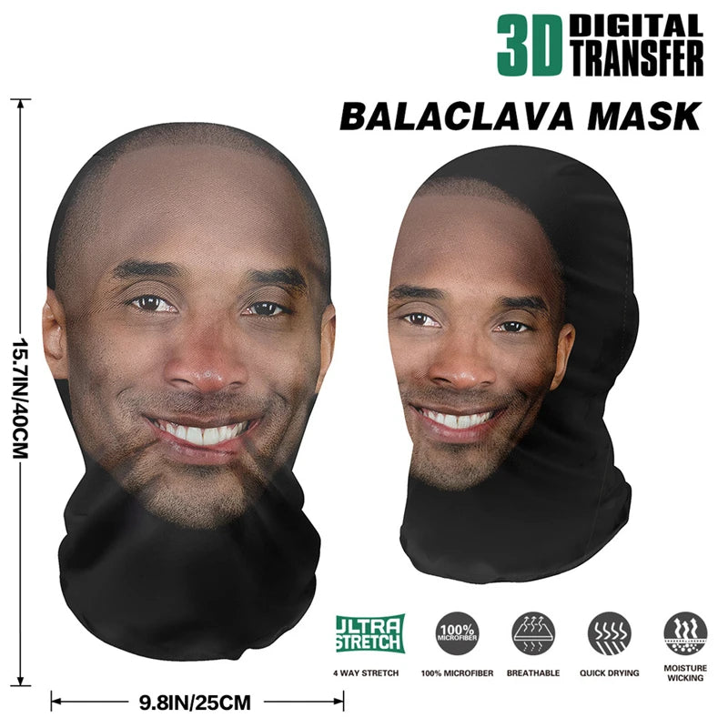 New 3D Printed  Kanye Mask Elastic Mesh Full Face Mask for Unisex Cosplay Headwear Party Simulation Balaclava Hat Headgear Props