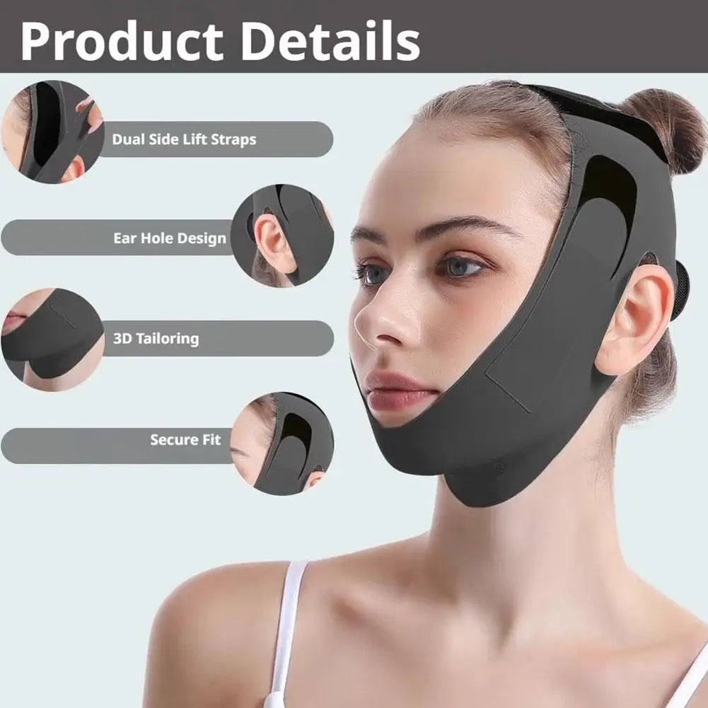 Full Face Shaping V Face Contour Lifting Facial Artifact Firm Nasolabial Folds Double Chin Improve Sleep Polyester Mask Bandage