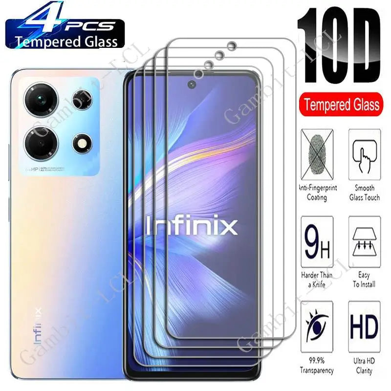 4PCS For Infinix Note 30 4G 6.78 Screen Protective Tempered Glass On InfinixNote30 Note30 5G X6833B X6716B Protection Cover Film