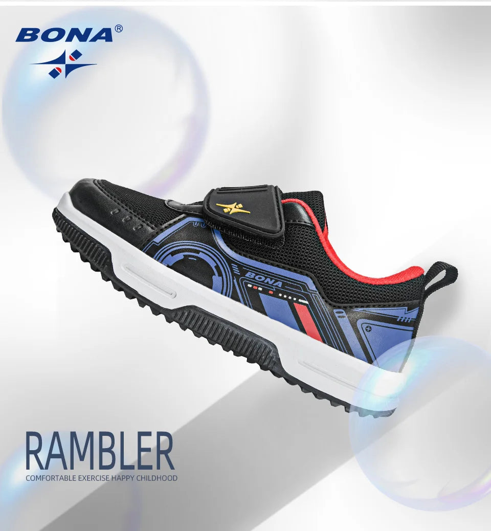 BONA  New Designers Running Shoes Fashion Classic Sneakers Children School Sport Footwear Comfy Kids Breathable