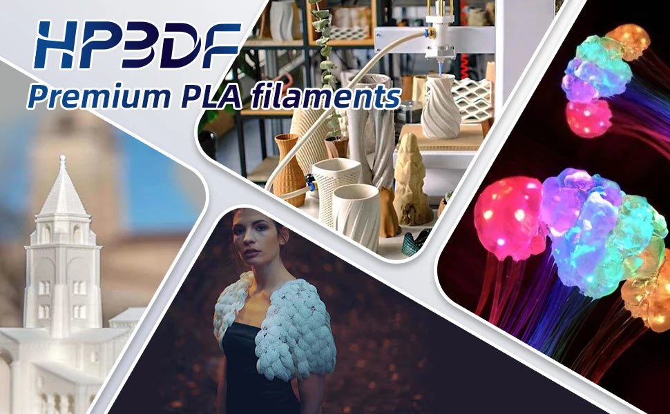 3D Printer Filament,HP3DF PLA Filament,1.75mm Dimensional Accuracy +/- 0.02mm, 1KG Spool (2.2 lbs),Fit Most FDM Printer (Mystic）
