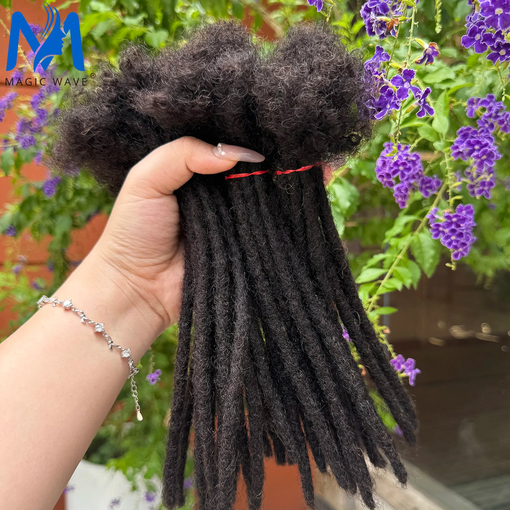 Human Hair Dreadlock Extension 0.6cm Width 4-20inch Real Human Hair Bulk Permanent Loc Extensions Wholesale for Men/Women