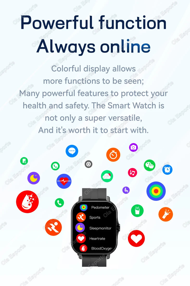 2024 New Smart Watch For Men Women Gift HD Screen Sport Fitness Health Monitoring Watches BT Call Digital smartwatch Wristwatch