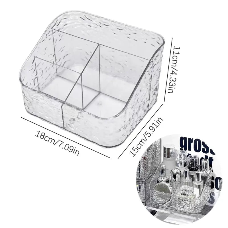 Plastic Cosmetic Makeup Organizer With Drawers, Bathroom SkinCare Storage Box Brush Lipstick Holder Organizers Storag