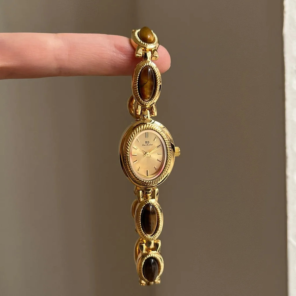 High End Medieval Light Luxury Pearl Bracelet Watch Jewelry Jade Quartz Bracelet Women's Watch Gift For Women Lady Fashion Watch