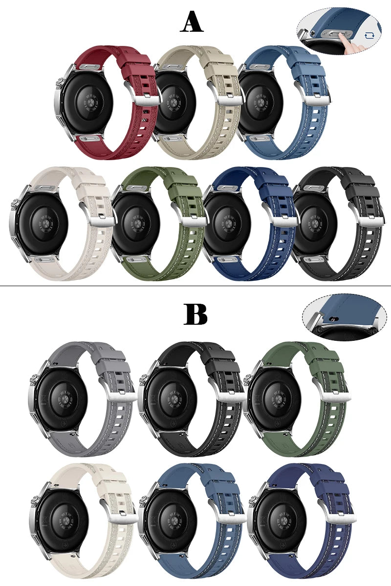 22mm Strap Suitable for Huawei Watch GT6/GT6pro Soft and Durable Silicone Nylon Replacement Wristband for GT5 GT4 46mm