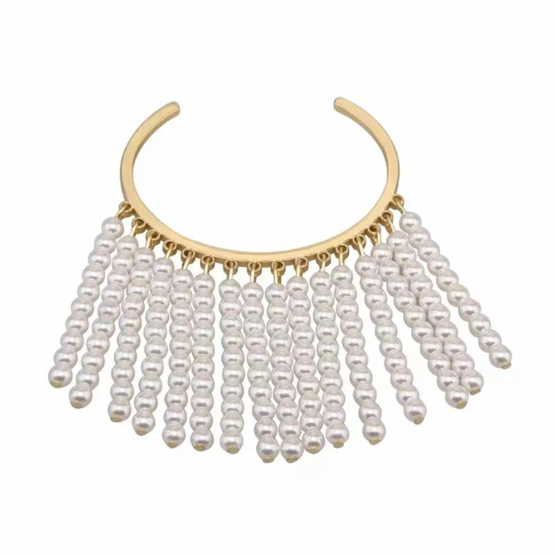 Luxury New Pearl Tassel Bracelet For Women Creative Fashion Designers Wedding Party Bracelets Bangles