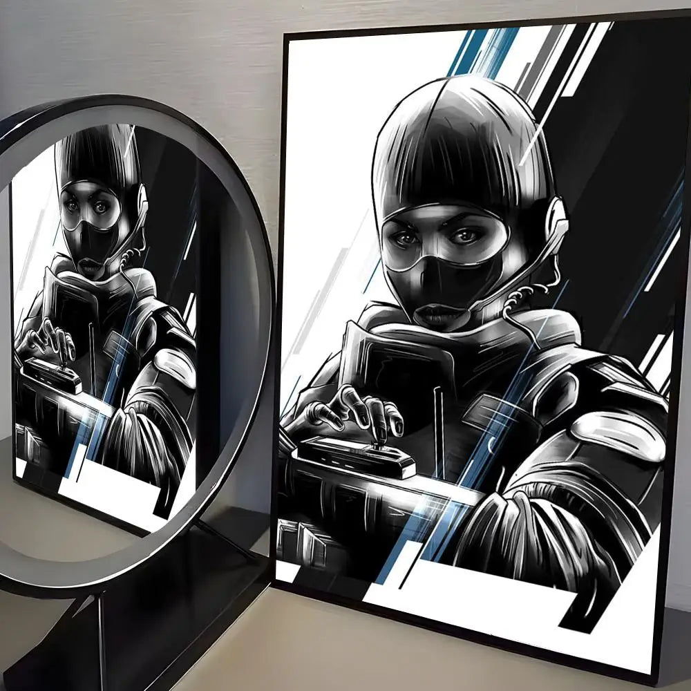 Game R-Rainbow Six Siege Poster Modern Aesthetic Canvas Wall Art Poster Cool Room Stuff Bedroom Decor