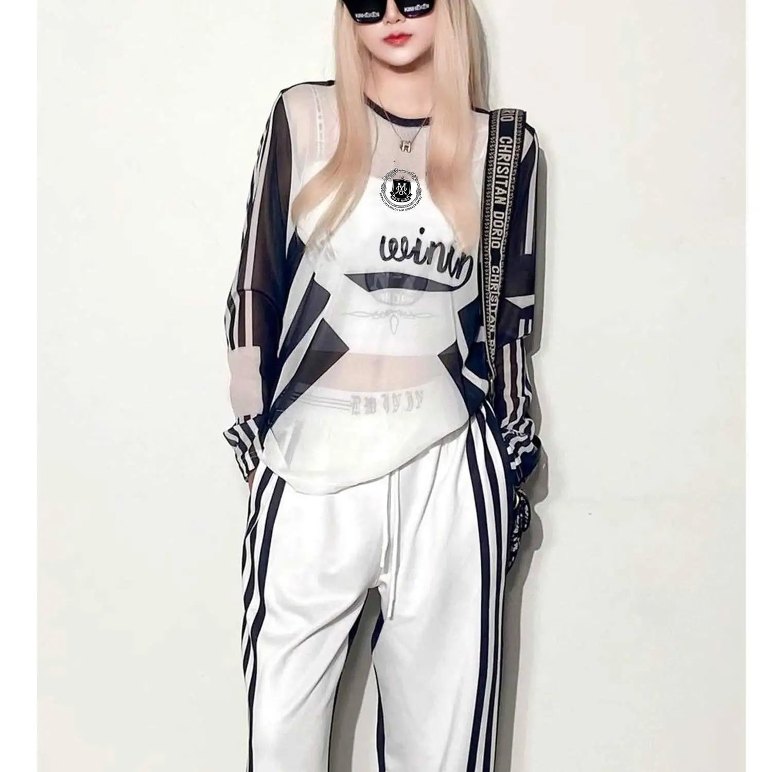Sunshield Mesh T-Shirt Women's Base Layer Elegant Innerwear Summer Long-Sleeve Thin Cover-Up 2025 New Street Style Collection