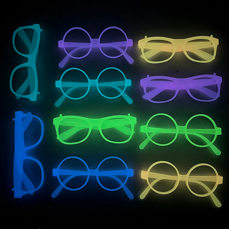1pc Luminous Glasses Glow Sunglasses With Light Neon Fluorescent Decorative Bar Party Gift Adult Kids Birthday Props