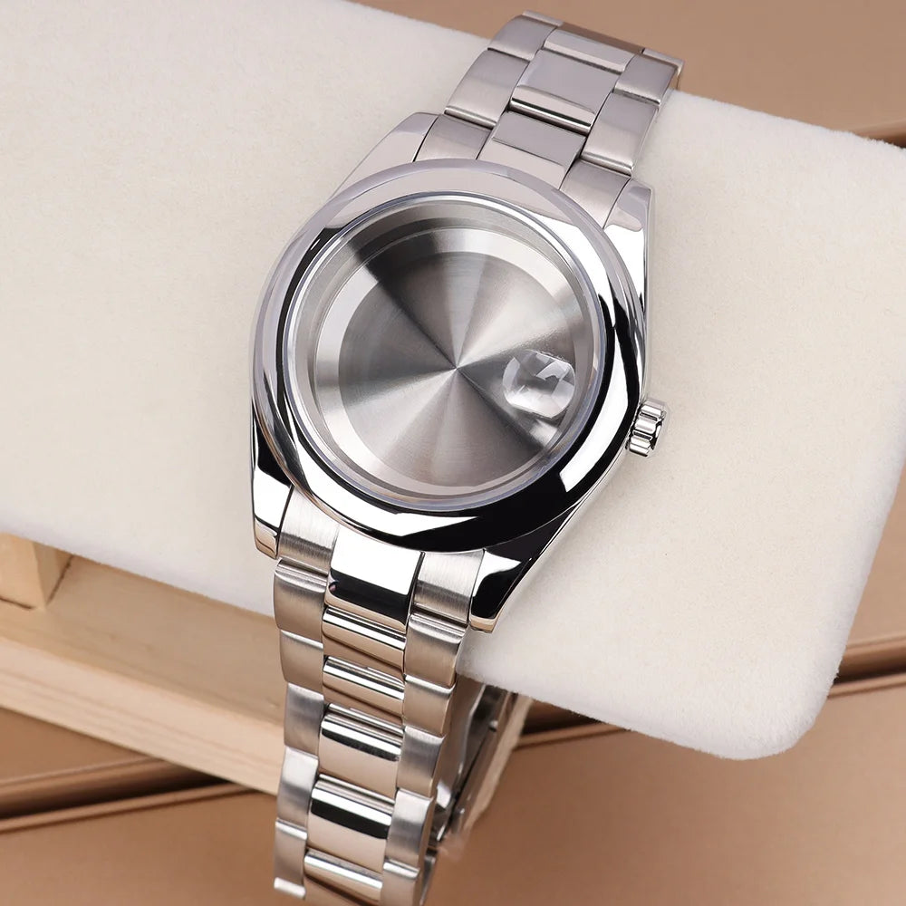 39mm/36mm Fluted Watch Case Sapphire Glass For Datejust Air King Oyster NH35 NH36 NH38 NH34 NH70 Miyota8215 8205 Movt 28.5mmDial
