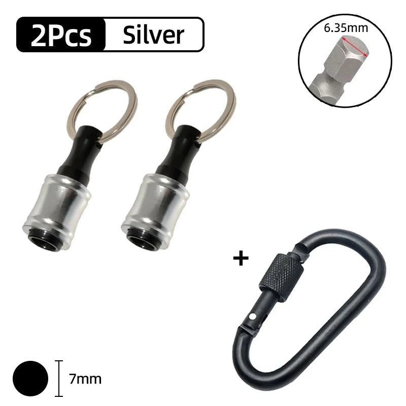 Screwdriver Bit Holder 1/4 Inch Hex Shank Extension Bar Quick Change Aluminum Alloy Keychains Drill Screw Adapter Hand Tools