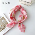 Sunscreen Head Scarf Cotton Linen Square Scarf Women Floral Peach Neck Scarf Fashion Decorative Neckerchief Hairband 58*58cm