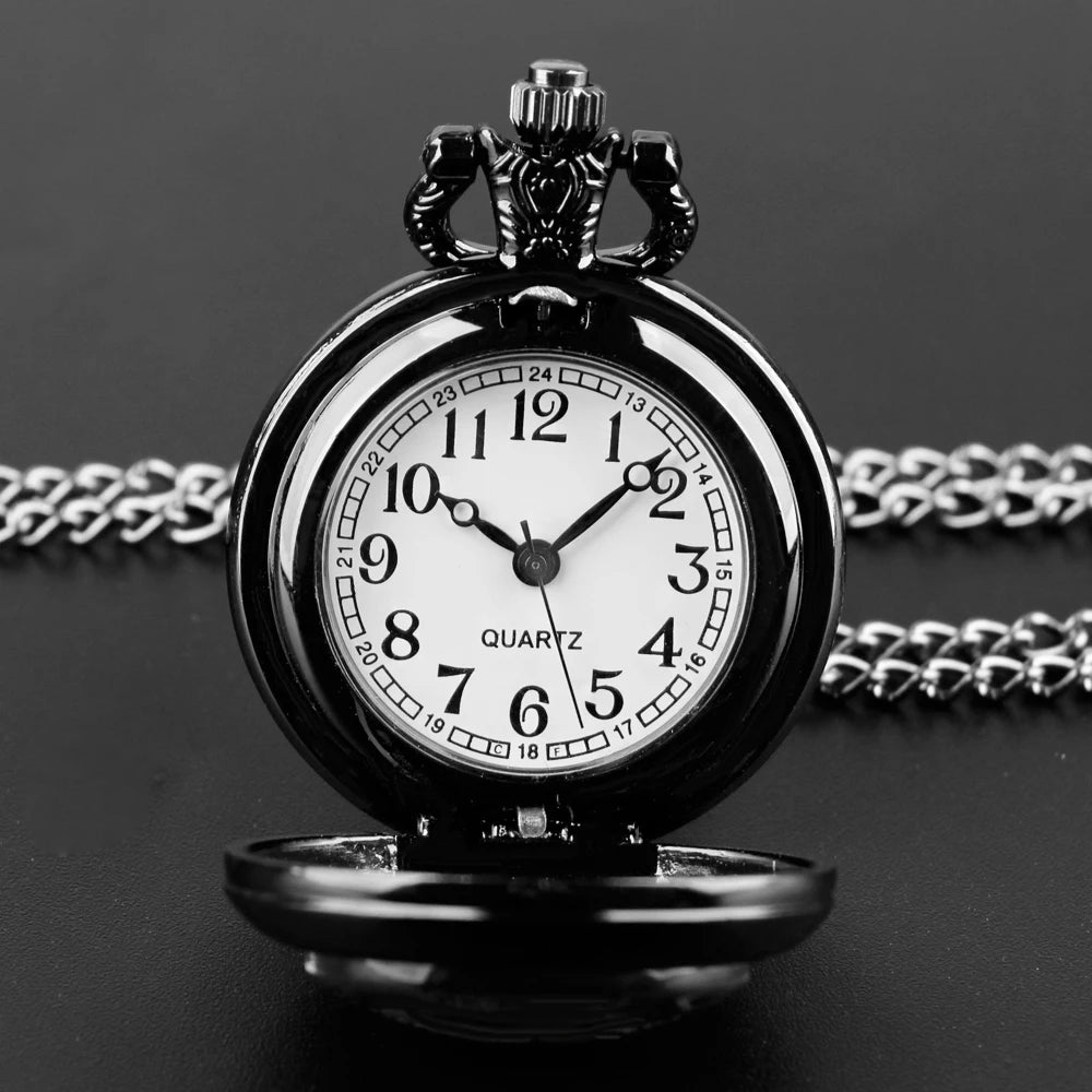 Vintage Time Machine Clock Design Quartz Pocket Watch Necklace Pendant Ideal Gift for Men & Women and Kids Pendant Birthday Gift
