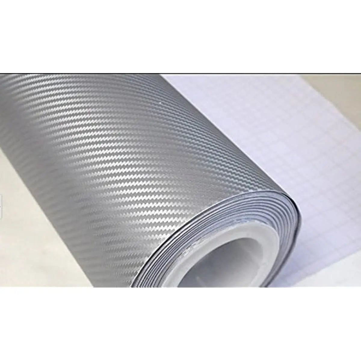 DIYAH 3D Silver Carbon Fiber Film Twill Weave Vinyl Sheet Roll Wrap DIY Decals (120" X 60" / 10FT X 5FT)